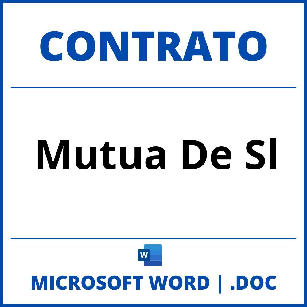 Contrato Mutua De Sl