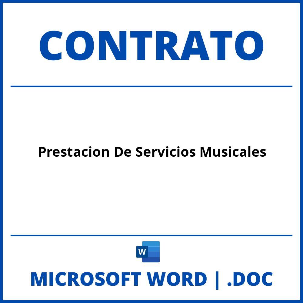 Contrato De Prestacion De Servicios Musicales