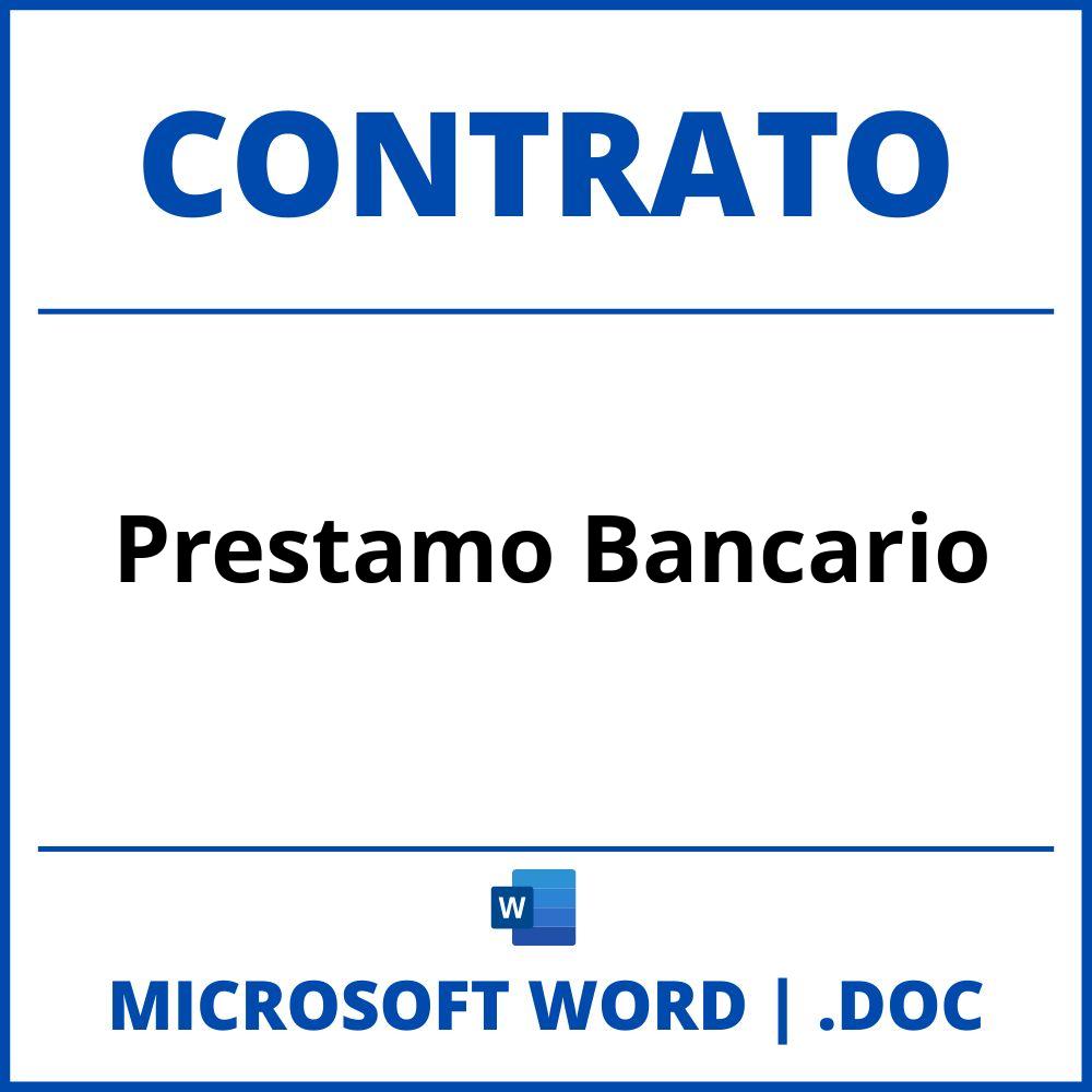 Contrato De Prestamo Bancario