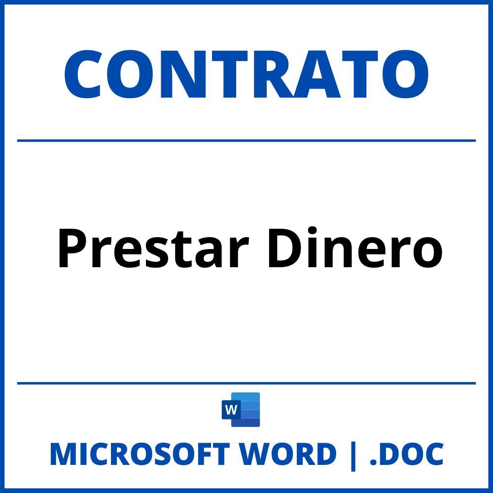 Contrato Para Prestar Dinero