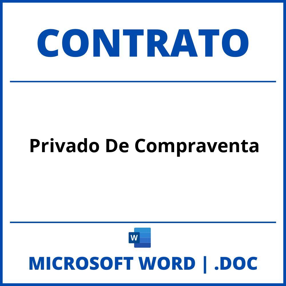 Contrato Privado De Compraventa