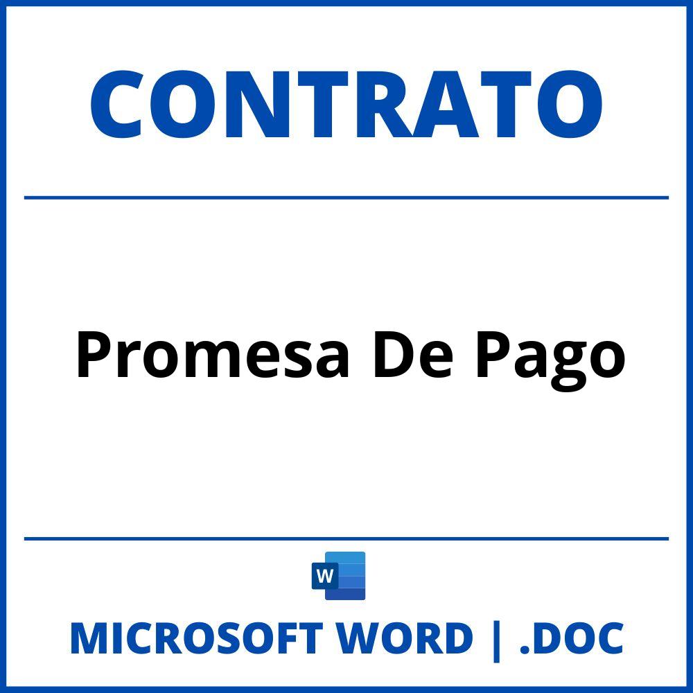 Contrato De Promesa De Pago