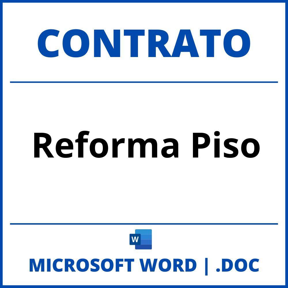 Contrato De Reforma Piso