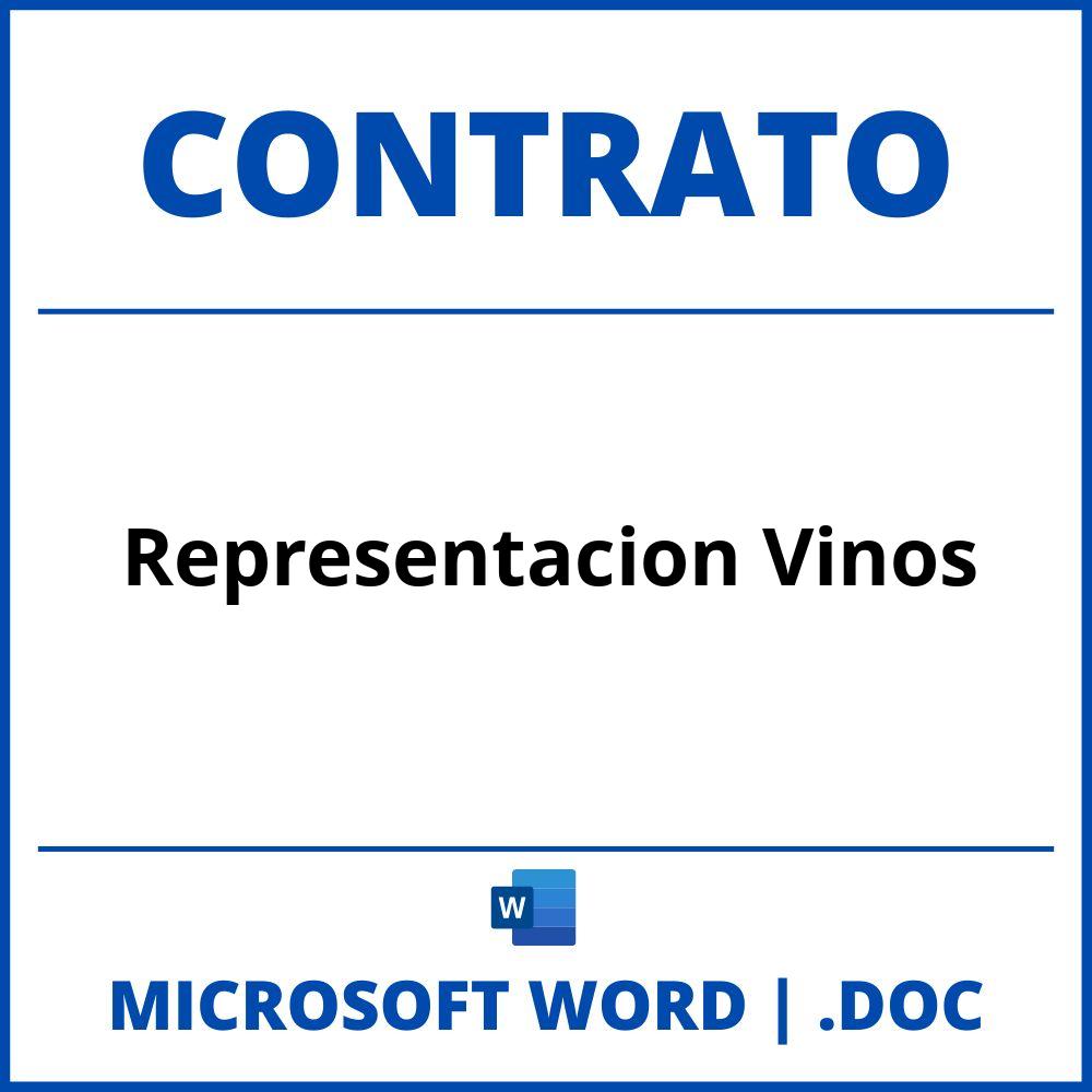 Contrato De Representacion Vinos