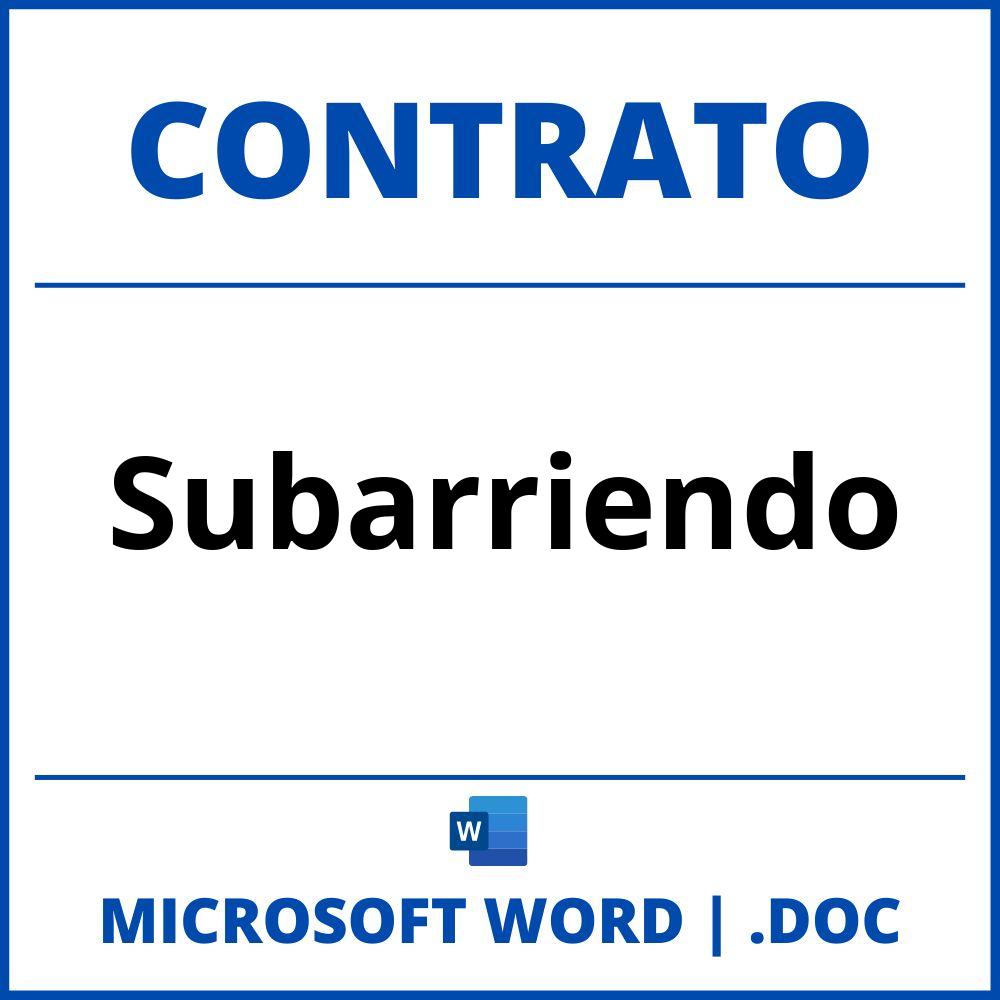 Contrato De Subarriendo