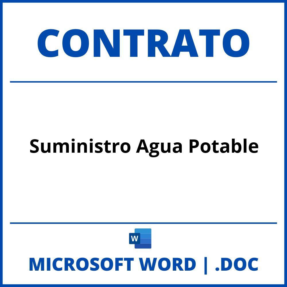 Contrato De Suministro Agua Potable