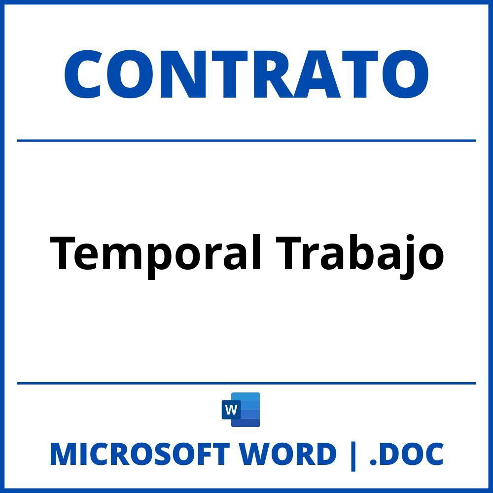 Contrato Temporal Trabajo