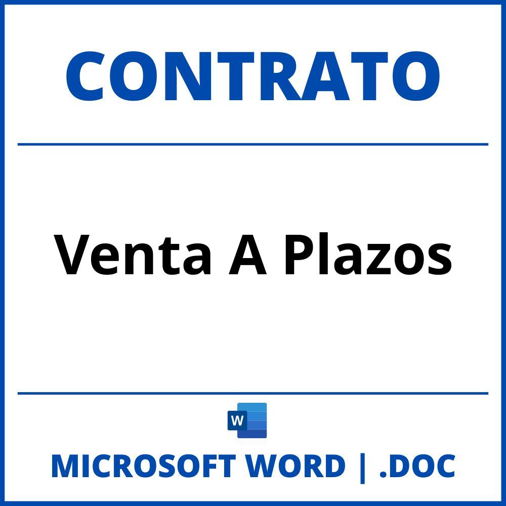 Contrato Venta A Plazos