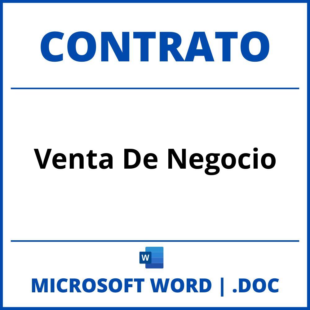 Contrato De Venta De Negocio