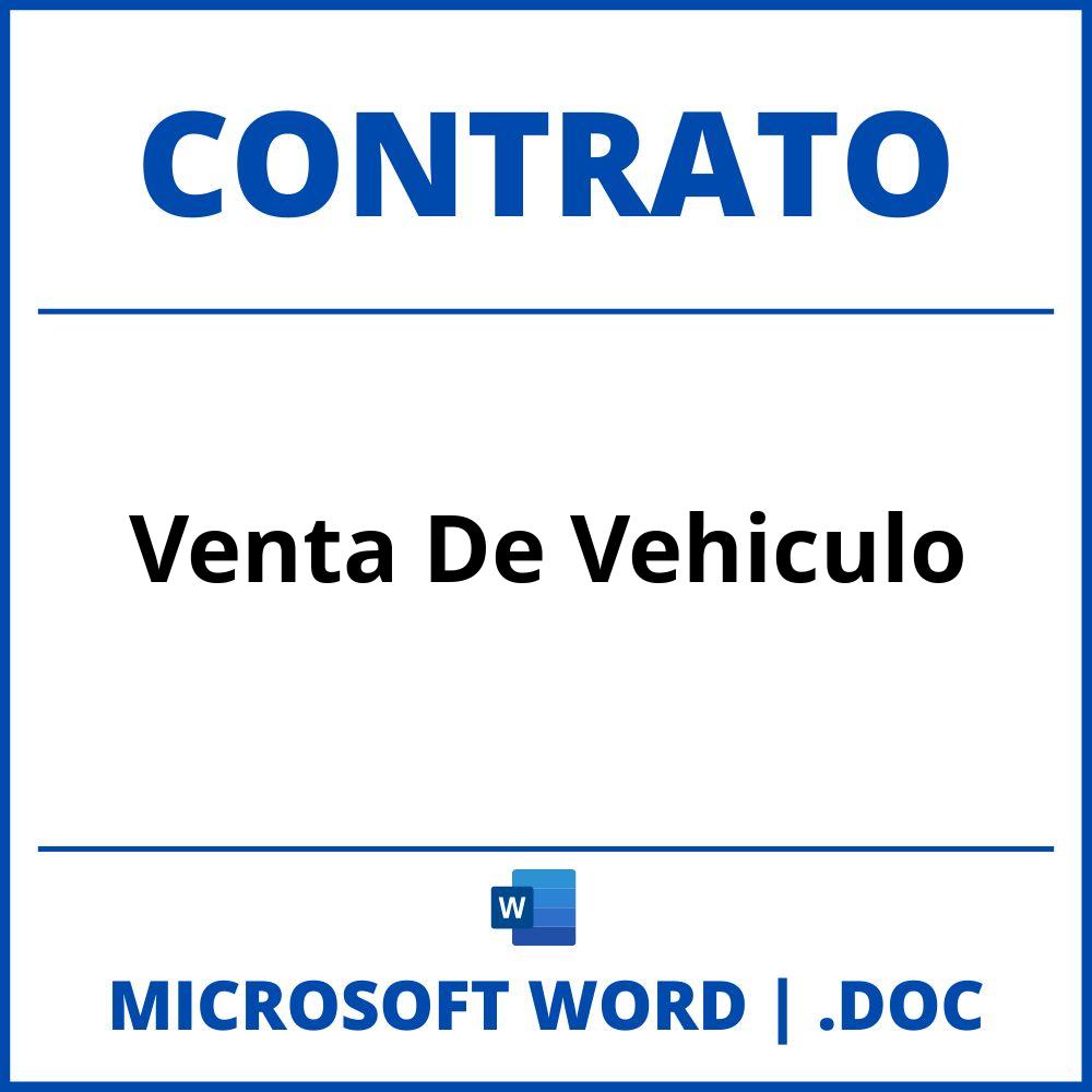 Contrato De Venta De Vehiculo